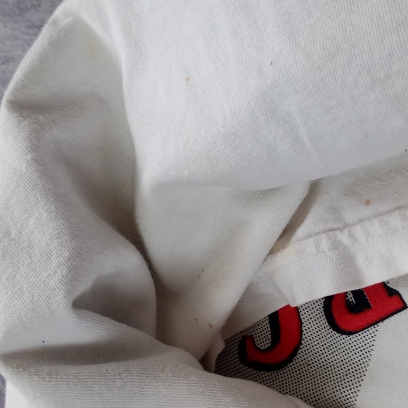 VINTAGE 90s Work Force Steel Workers Big Print Muscle Shirt - Picture 7 of 7